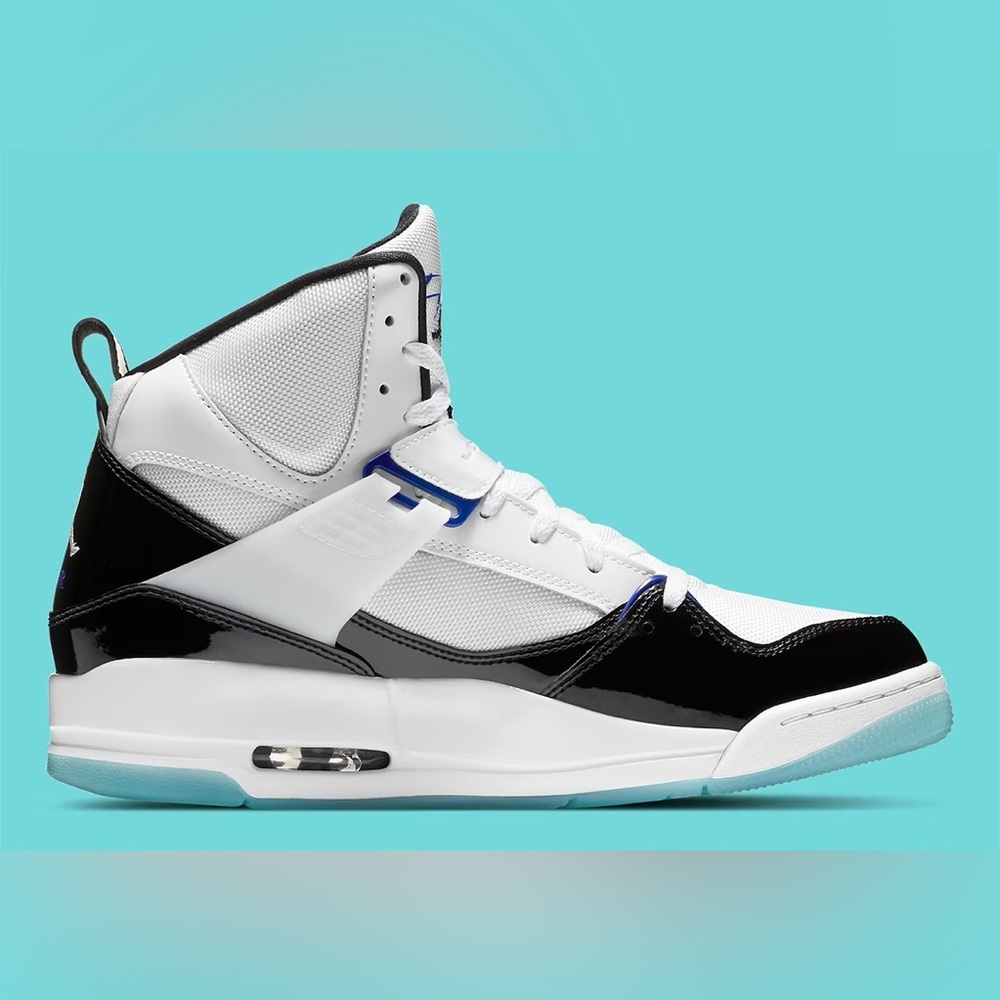 Fair Youth Size 4.5Y Air Jordan Flight 45 High Concord GS Sneakers White & Black
